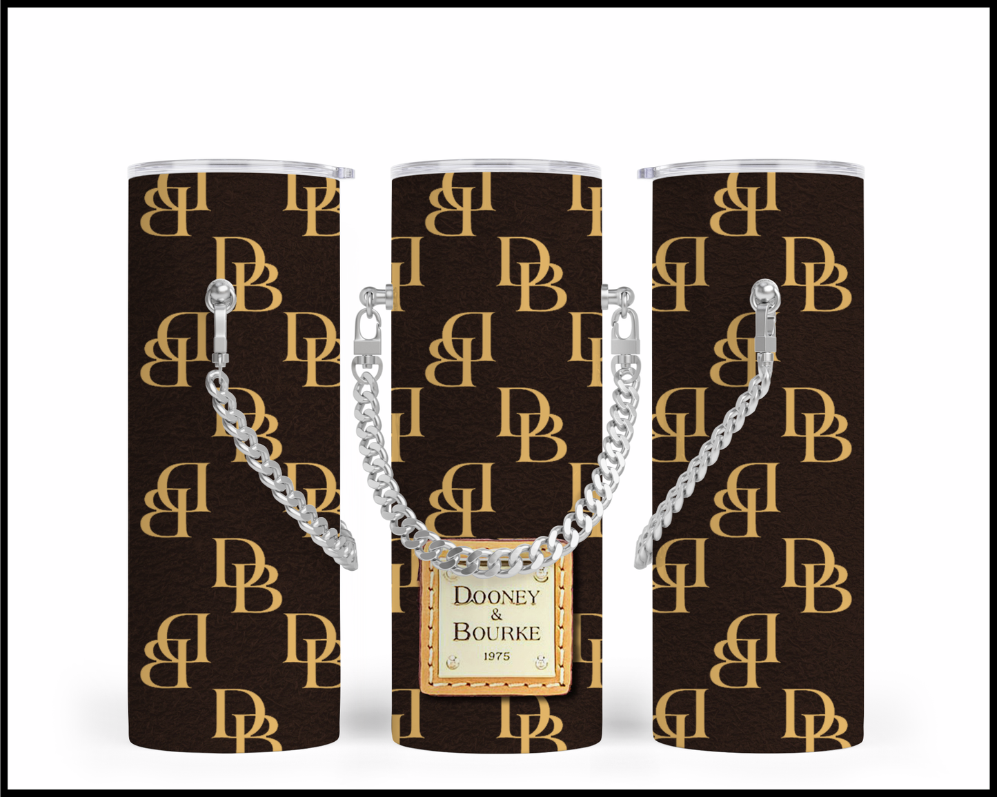 Designer Handbag Inspired Chain Tumbler (009)