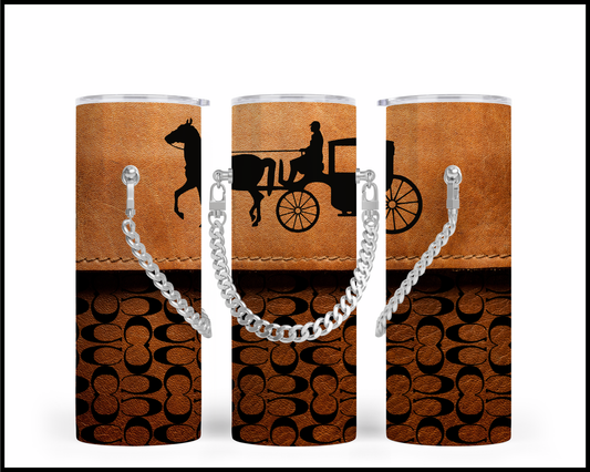 Designer Handbag Inspired Chain Tumbler (254)