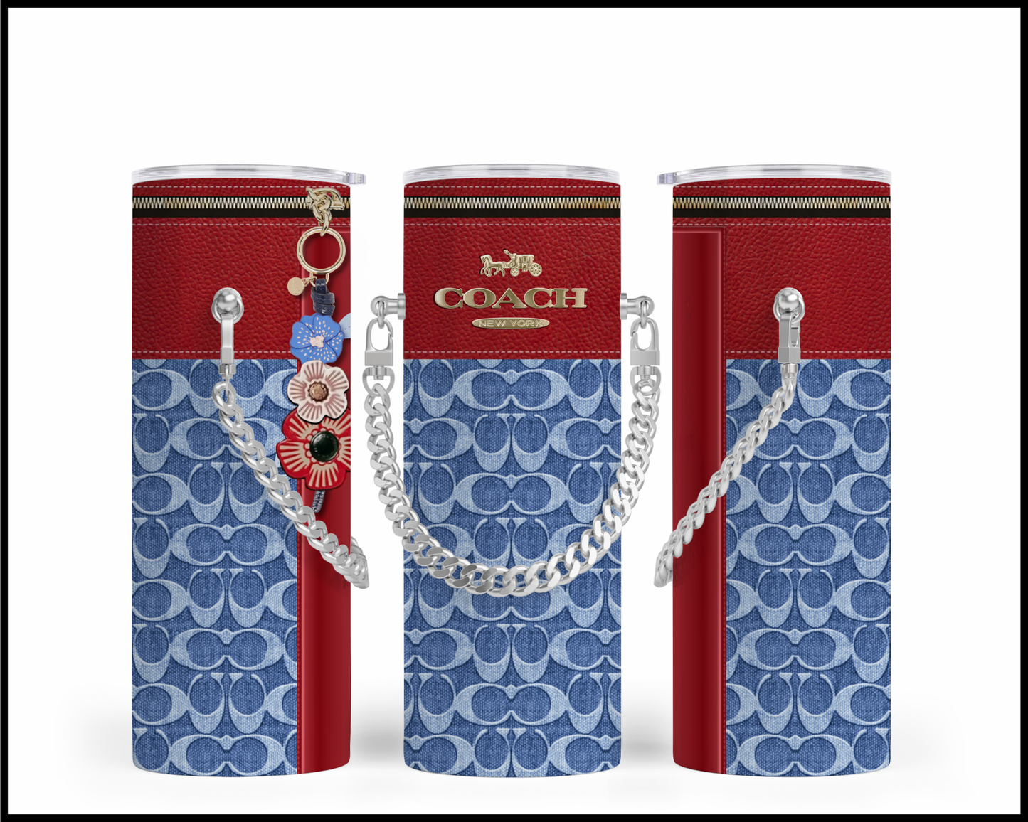 Designer Handbag Inspired Chain Tumbler (052)