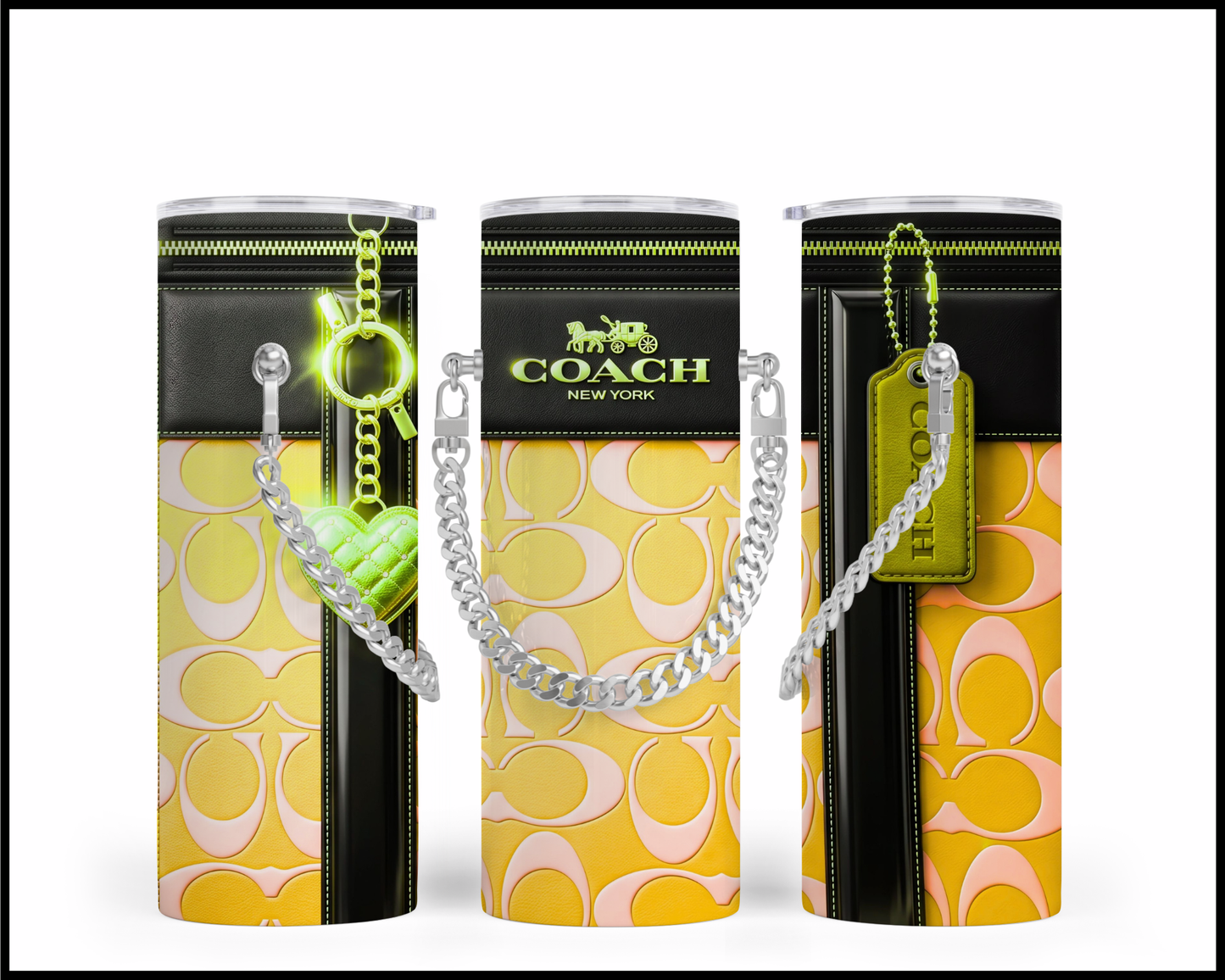 Designer Handbag Inspired Chain Tumbler (337)
