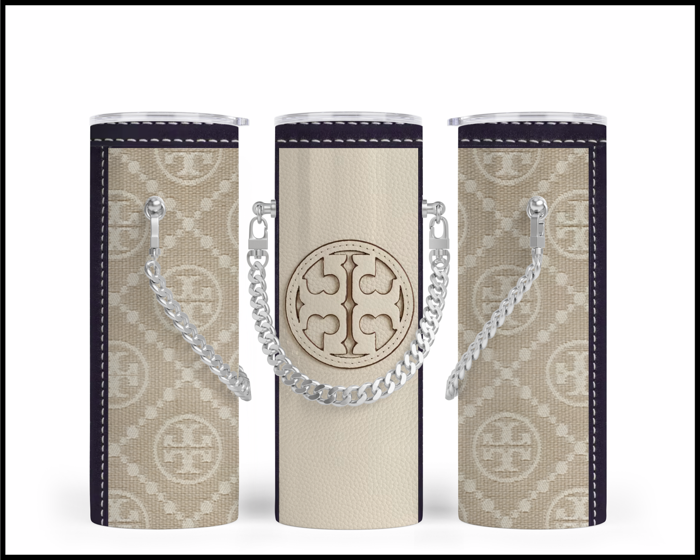 Designer Handbag Inspired Chain Tumbler (001)