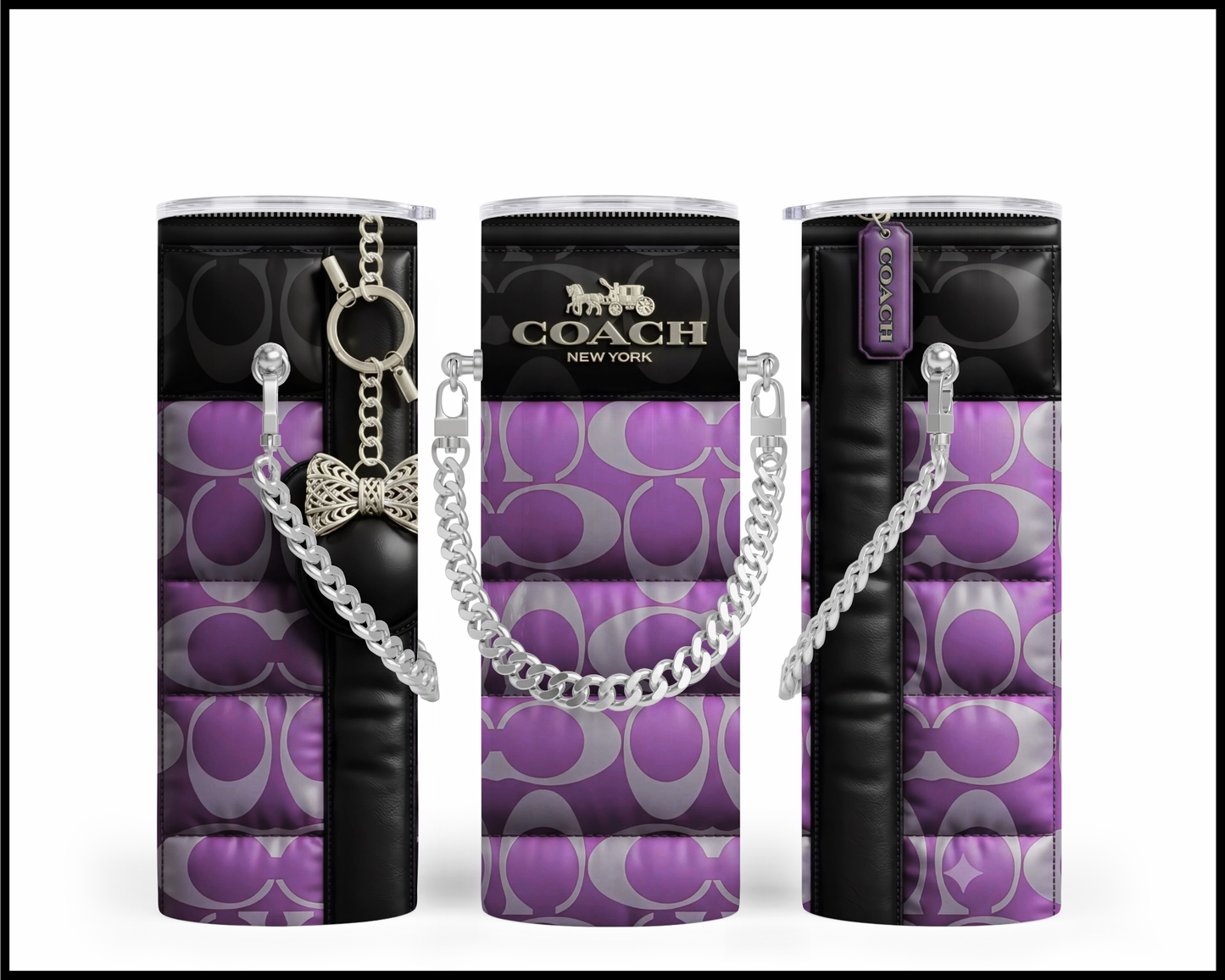 Designer Handbag Inspired Chain Tumbler (340)