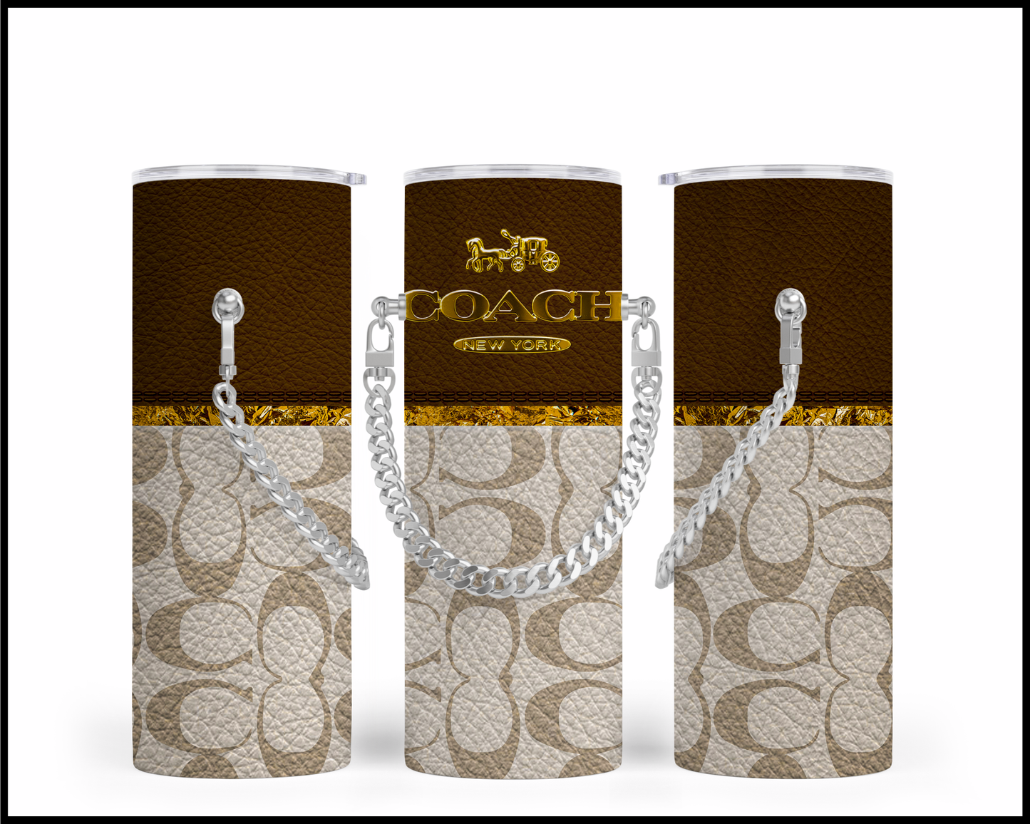 Designer Handbag Inspired Chain Tumbler (280)