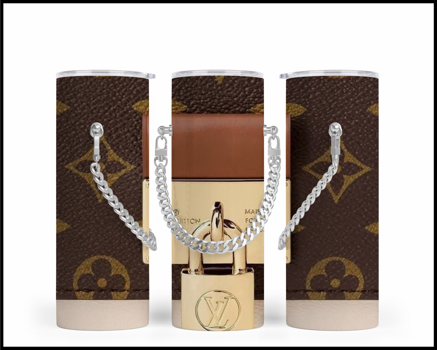 Designer Handbag Inspired Chain Tumbler (064)