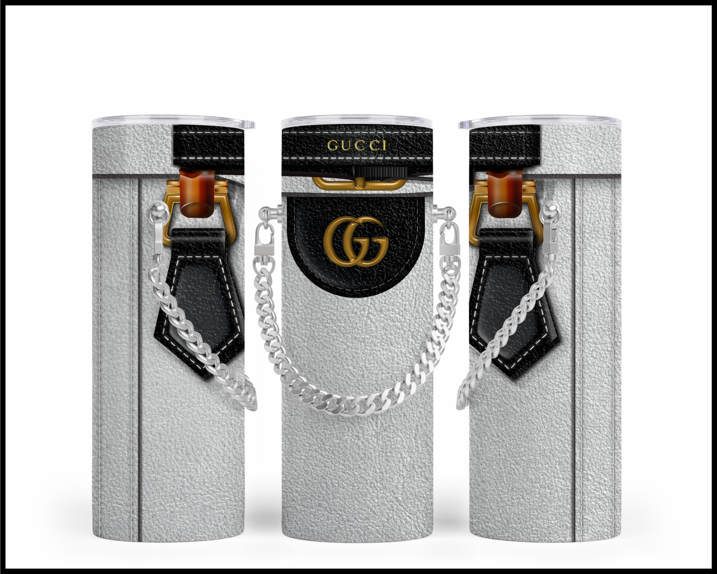 Designer Handbag Inspired Chain Tumbler (018)