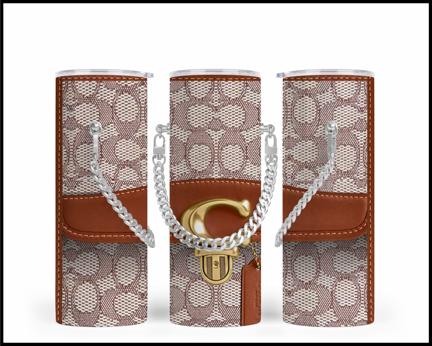 Designer Handbag Inspired Chain Tumbler (001)