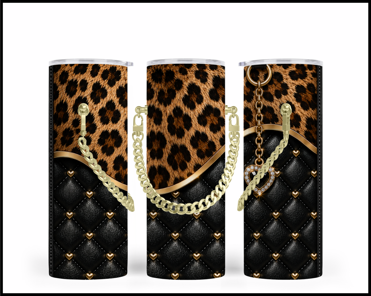 Designer Handbag Inspired Chain Tumbler (034)