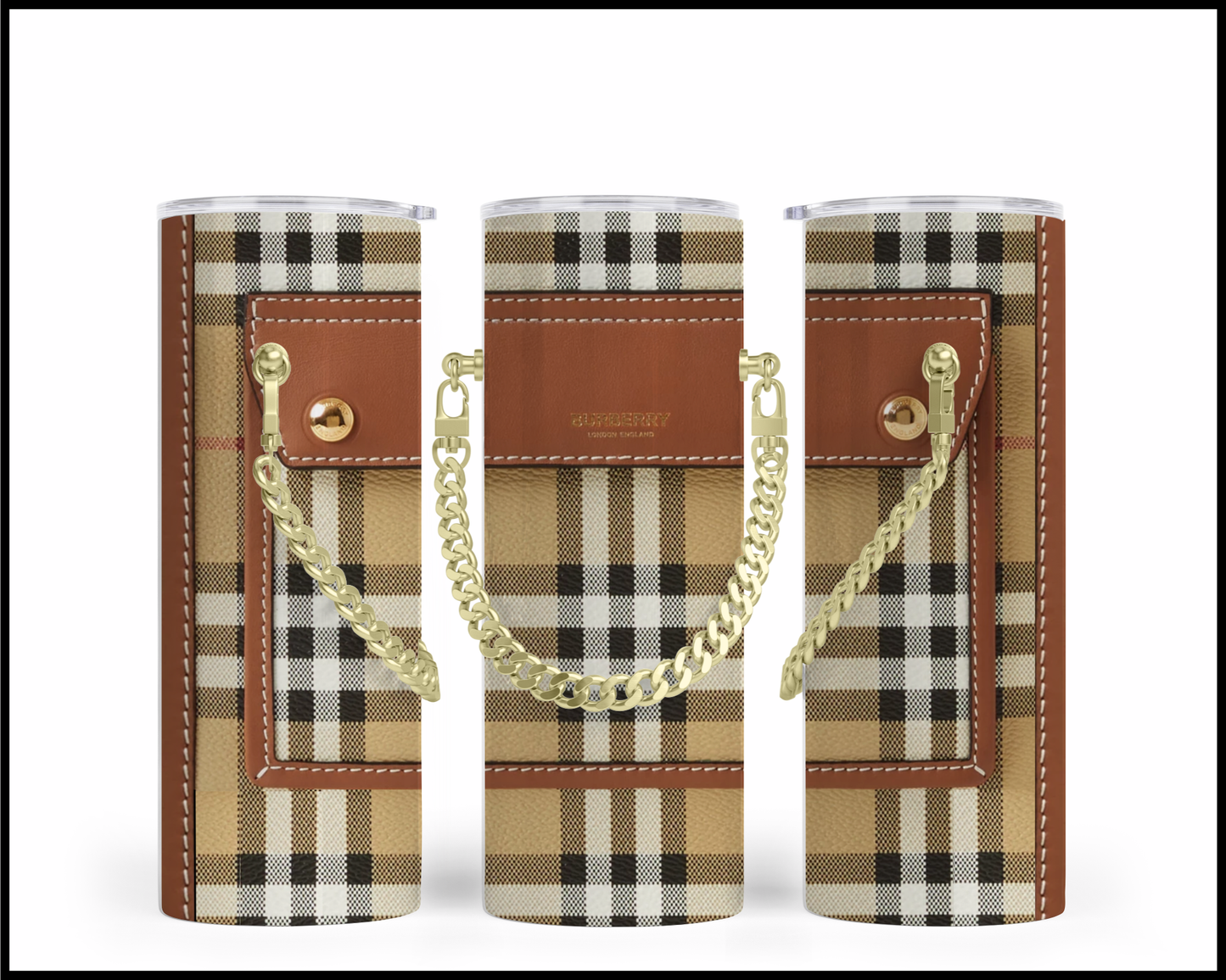 Designer Handbag Inspired Chain Tumbler (009)