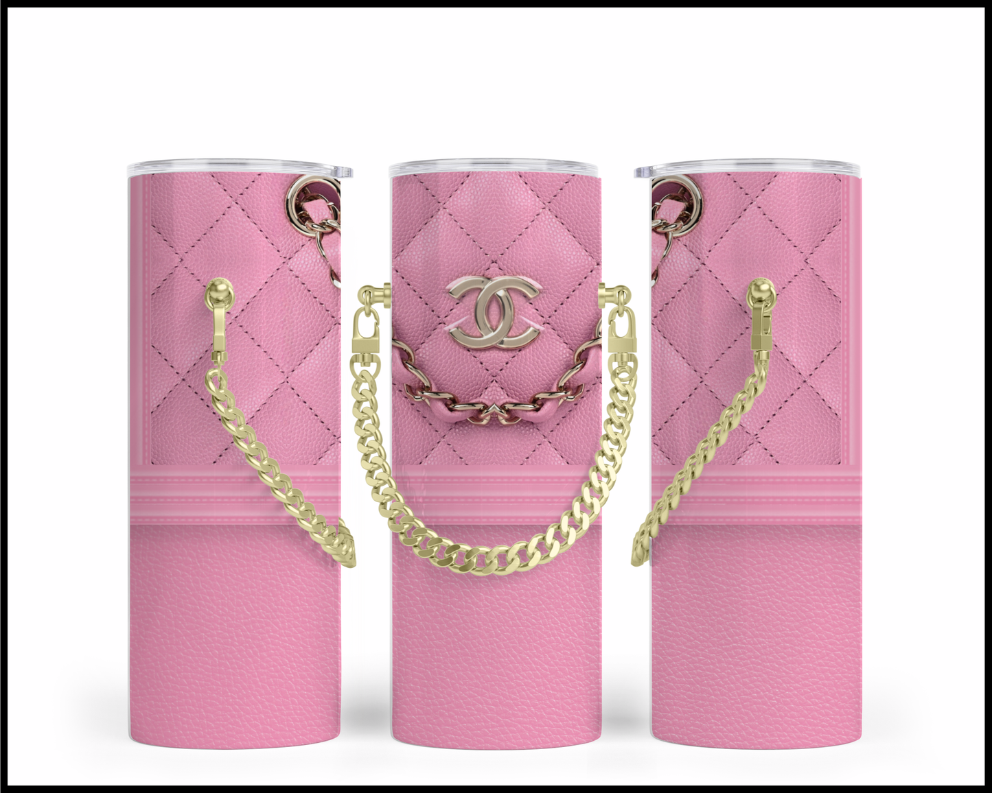Designer Handbag Inspired Chain Tumbler (001)