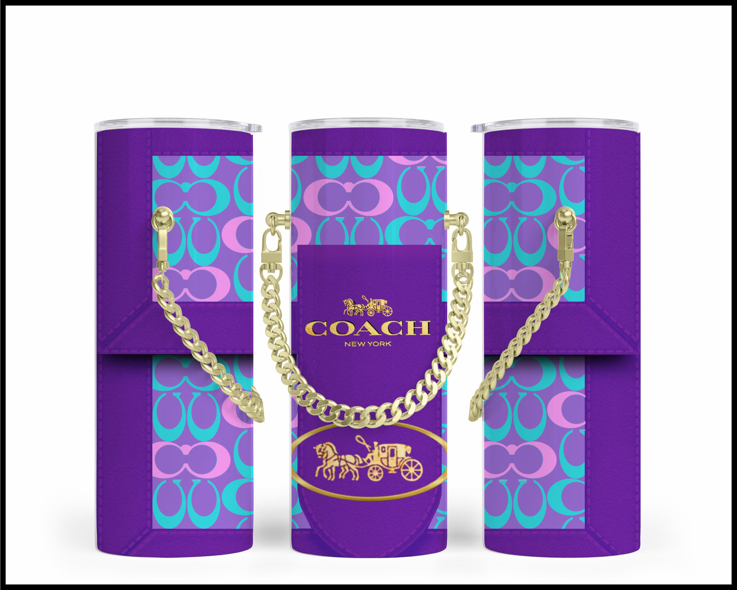 Designer Handbag Inspired Chain Tumbler (090)