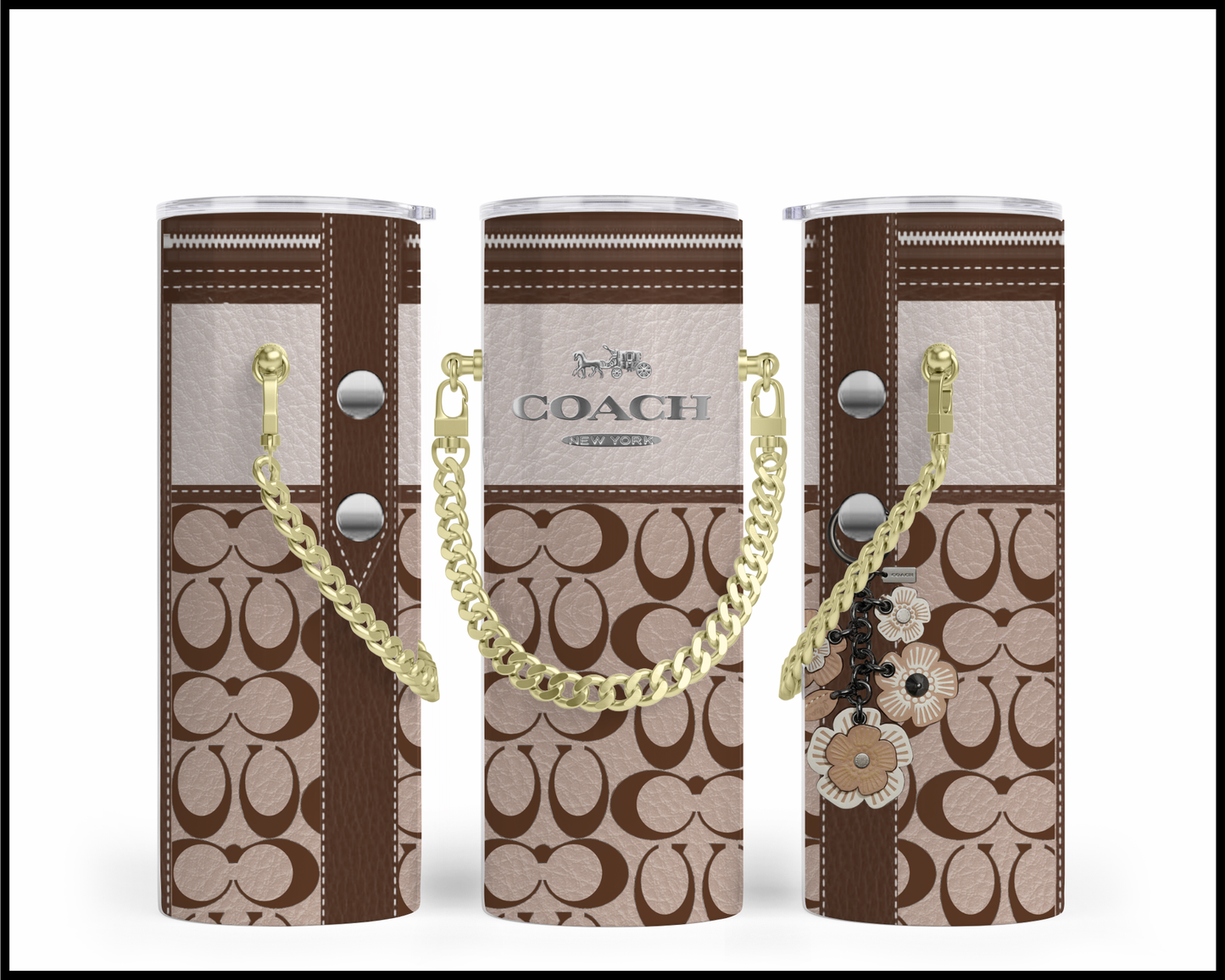 Designer Handbag Inspired Chain Tumbler (153)