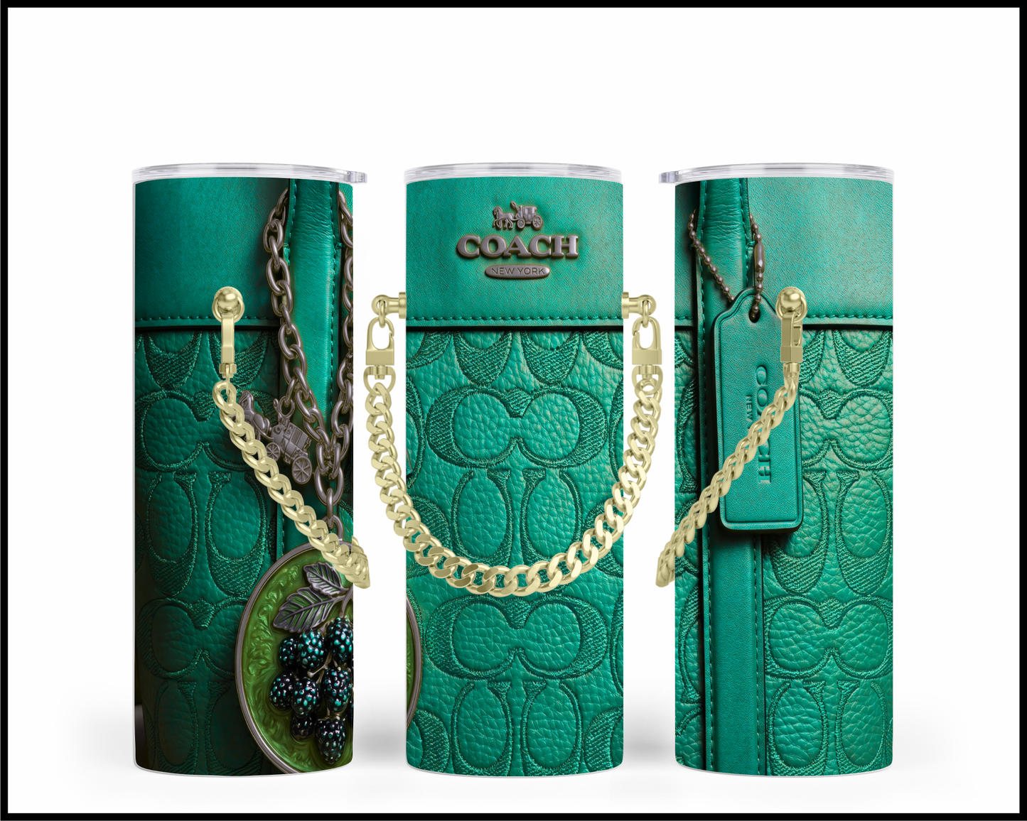 Designer Handbag Inspired Chain Tumbler (324)