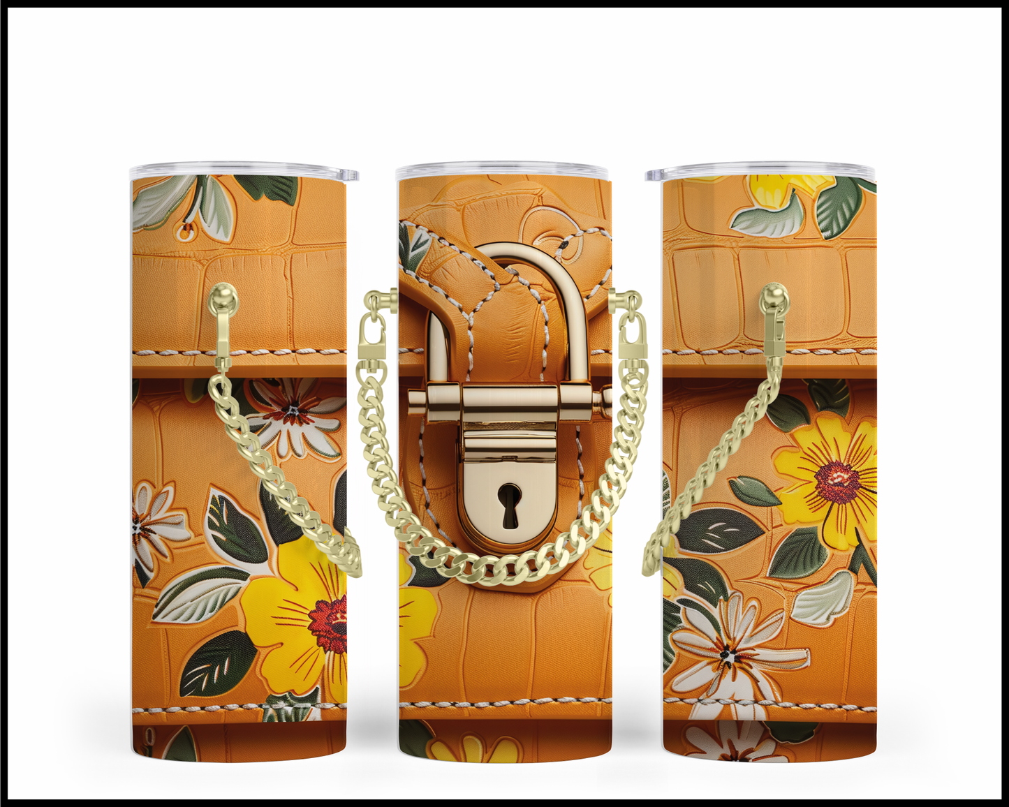 Designer Handbag Inspired Chain Tumbler (139)