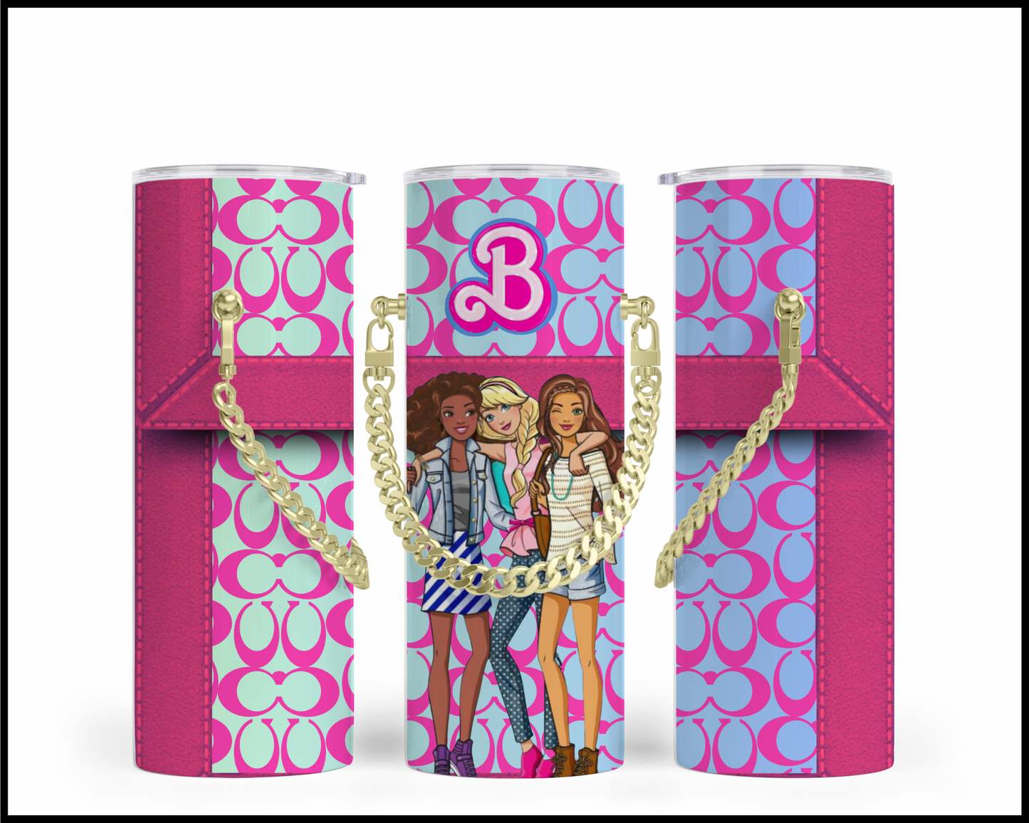 Designer Handbag Inspired Chain Tumbler (171)