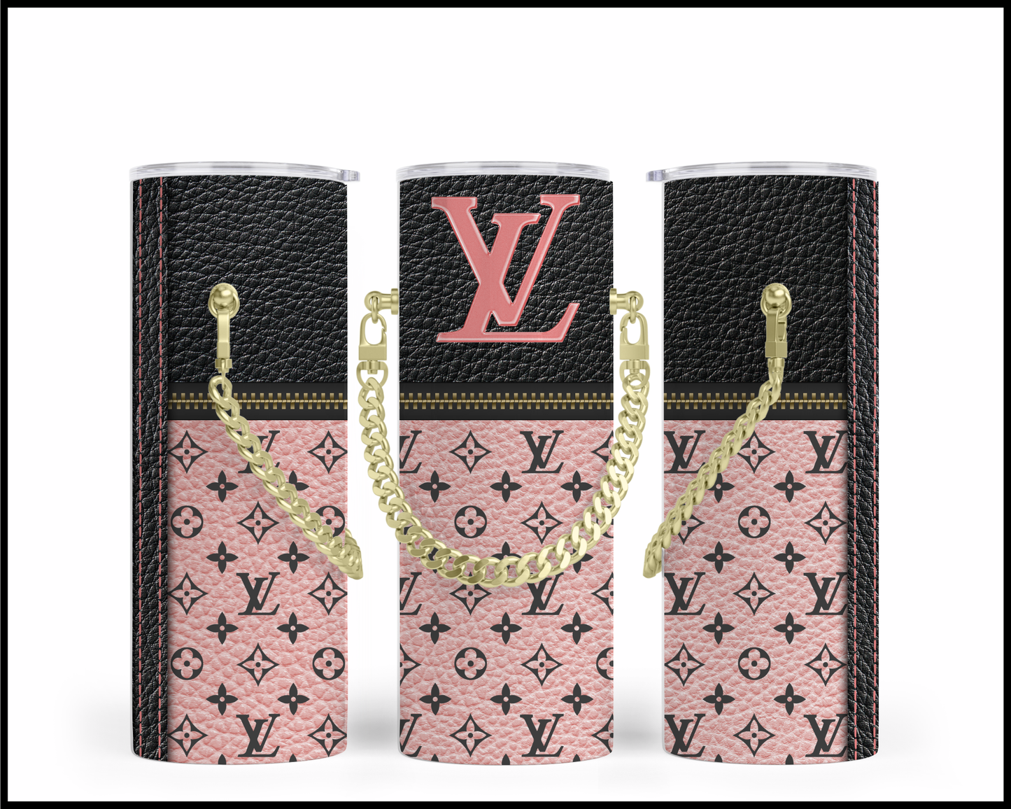 Designer Handbag Inspired Chain Tumbler (054)