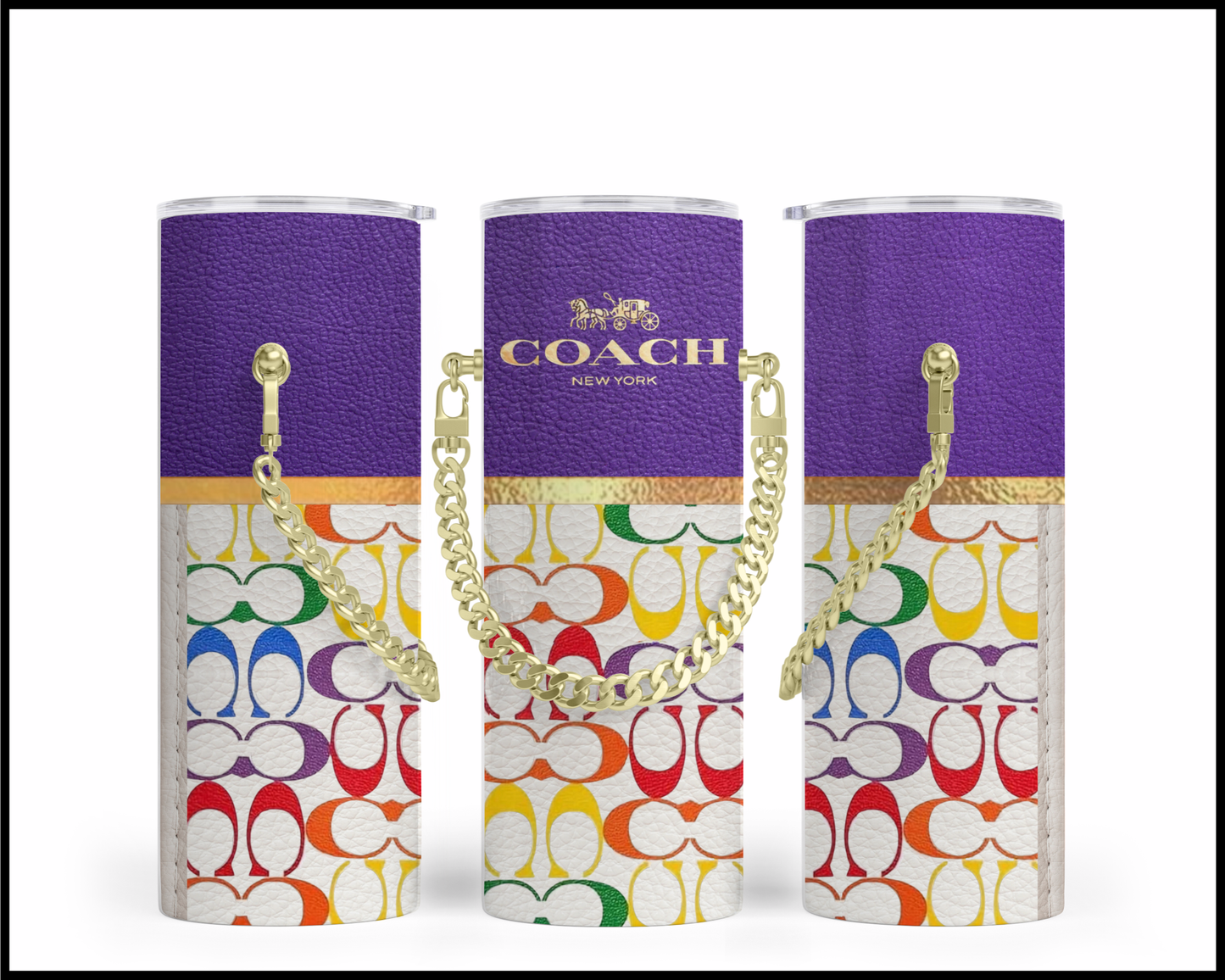 Designer Handbag Inspired Chain Tumbler (069)