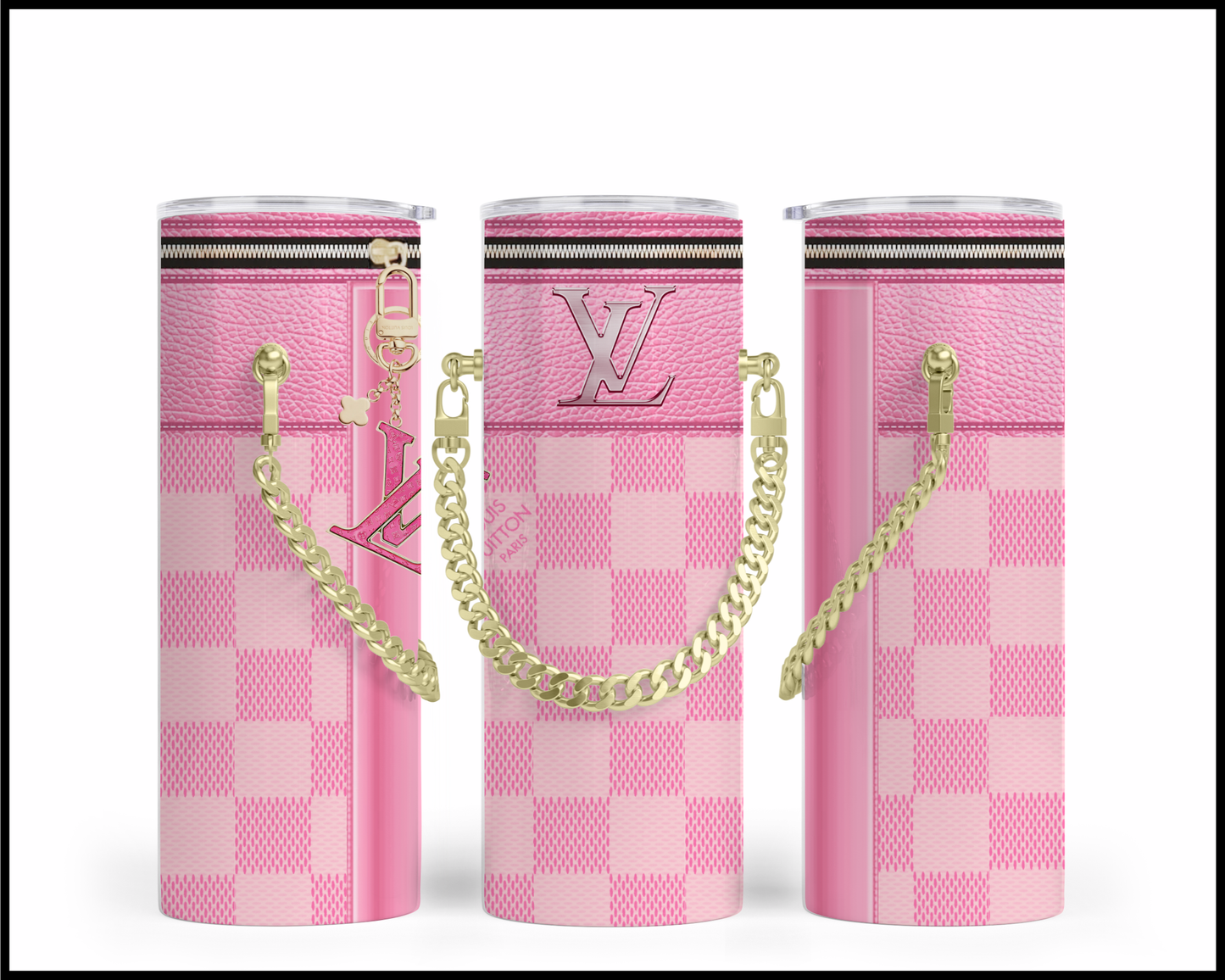 Designer Handbag Inspired Chain Tumbler (019)