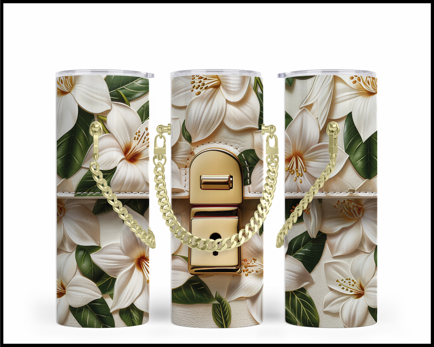 Designer Handbag Inspired Chain Tumbler (103)