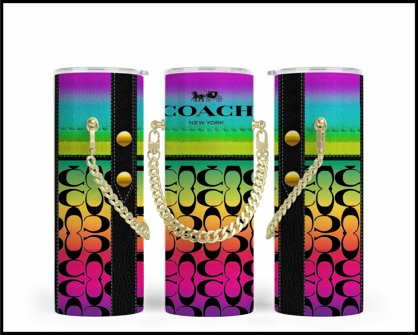 Designer Handbag Inspired Chain Tumbler (054)