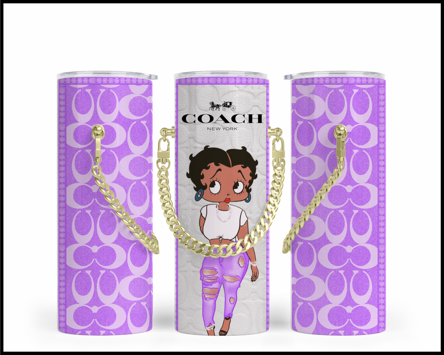 Designer Handbag Inspired Chain Tumbler (130)
