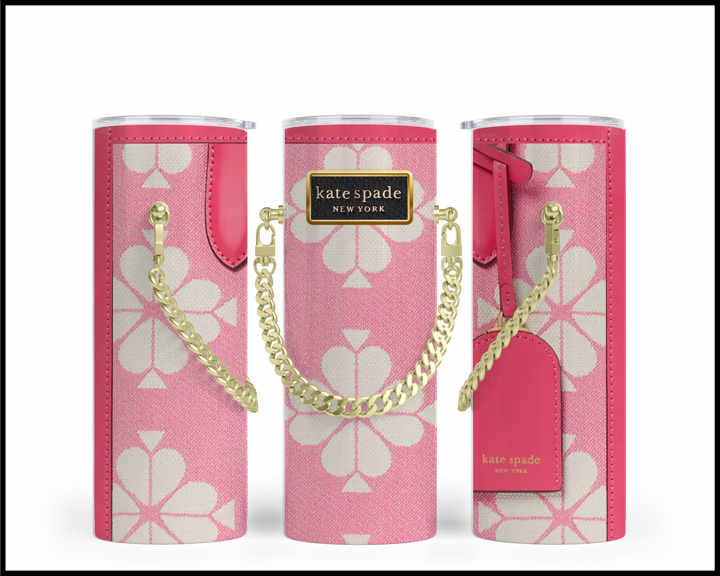 Designer Handbag Inspired Chain Tumbler (008)