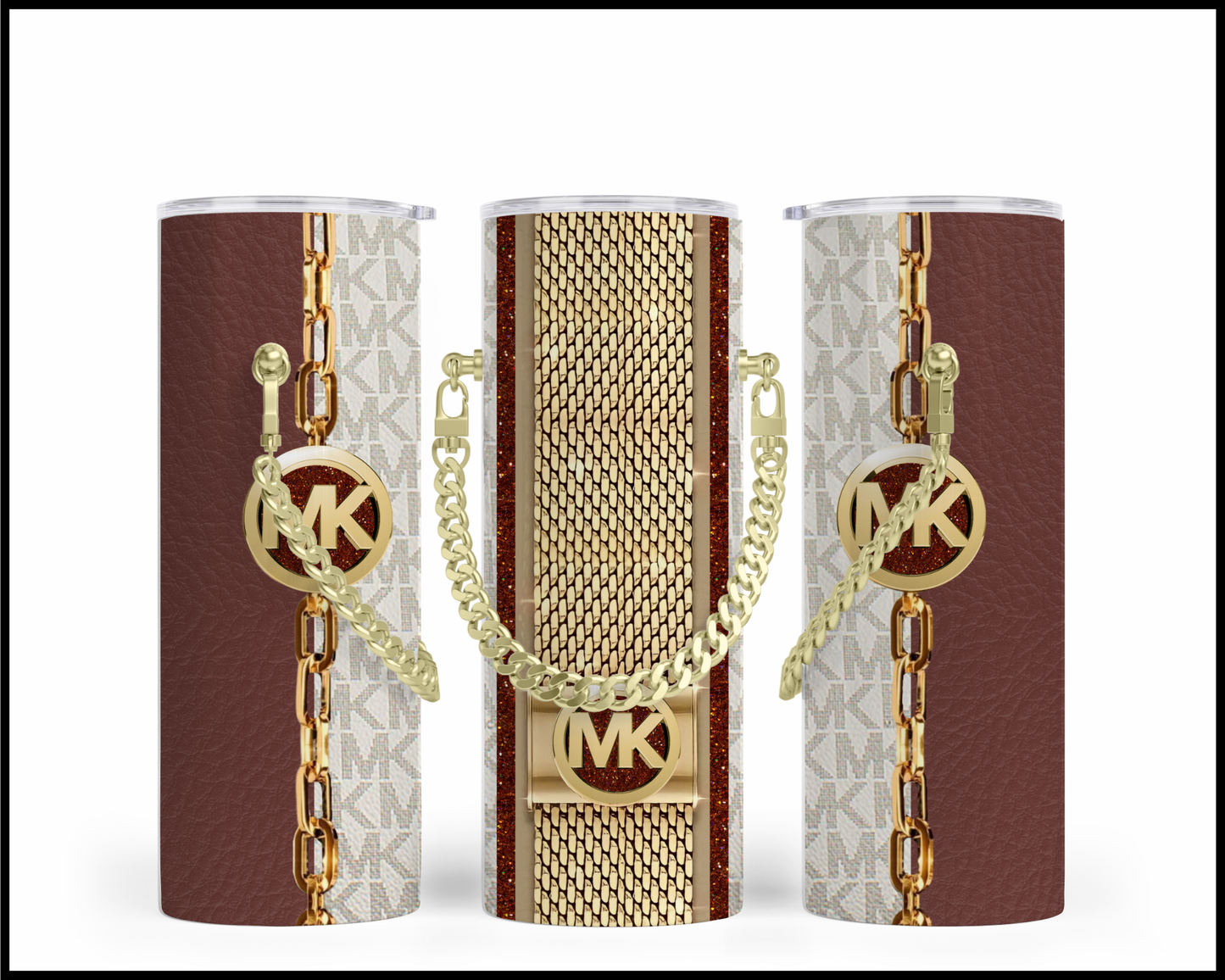 Designer Handbag Inspired Chain Tumbler (007)