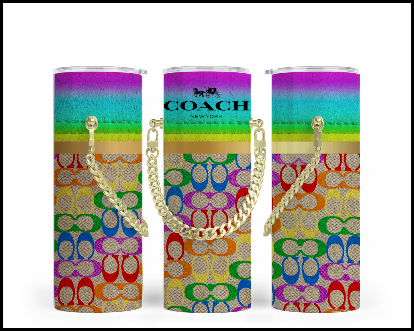 Designer Handbag Inspired Chain Tumbler (275)