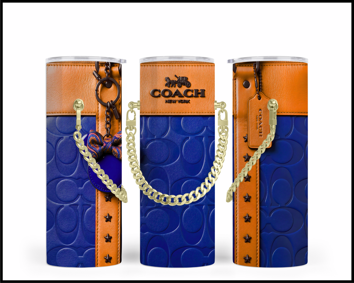 Designer Handbag Inspired Chain Tumbler (338)