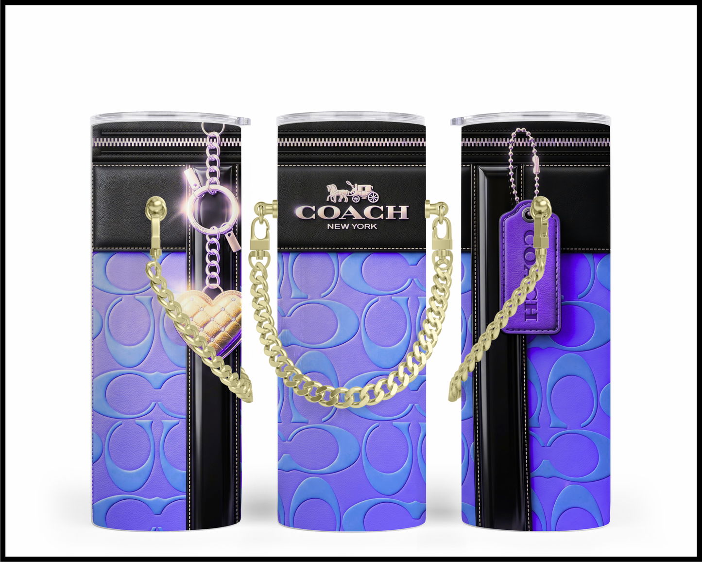 Designer Handbag Inspired Chain Tumbler (337)