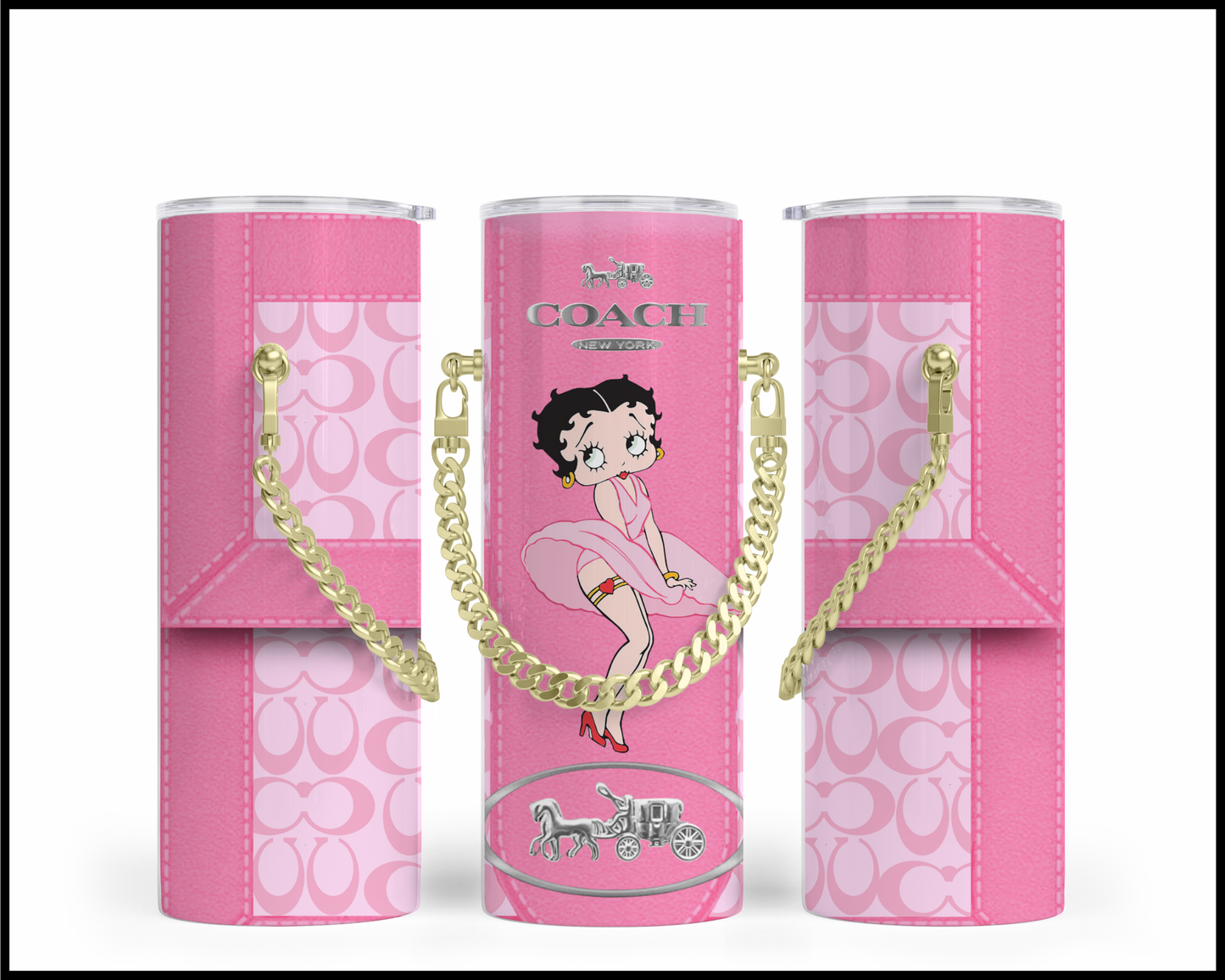 Designer Handbag Inspired Chain Tumbler (131)