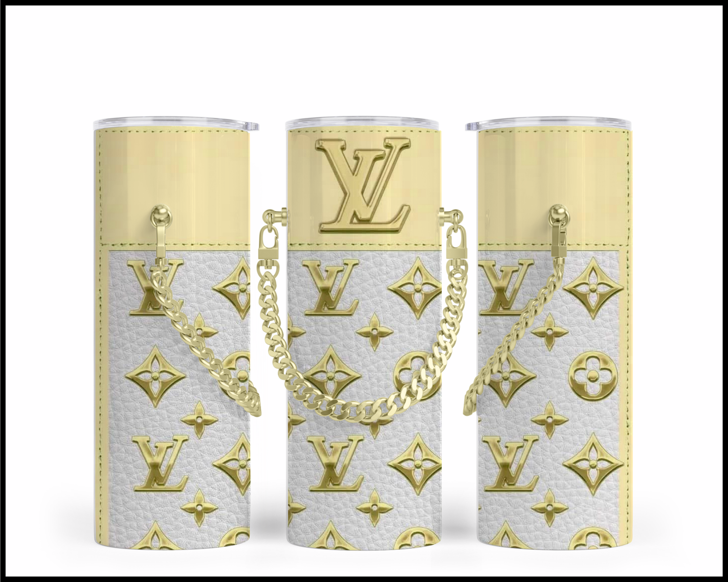 Designer Handbag Inspired Chain Tumbler (072)
