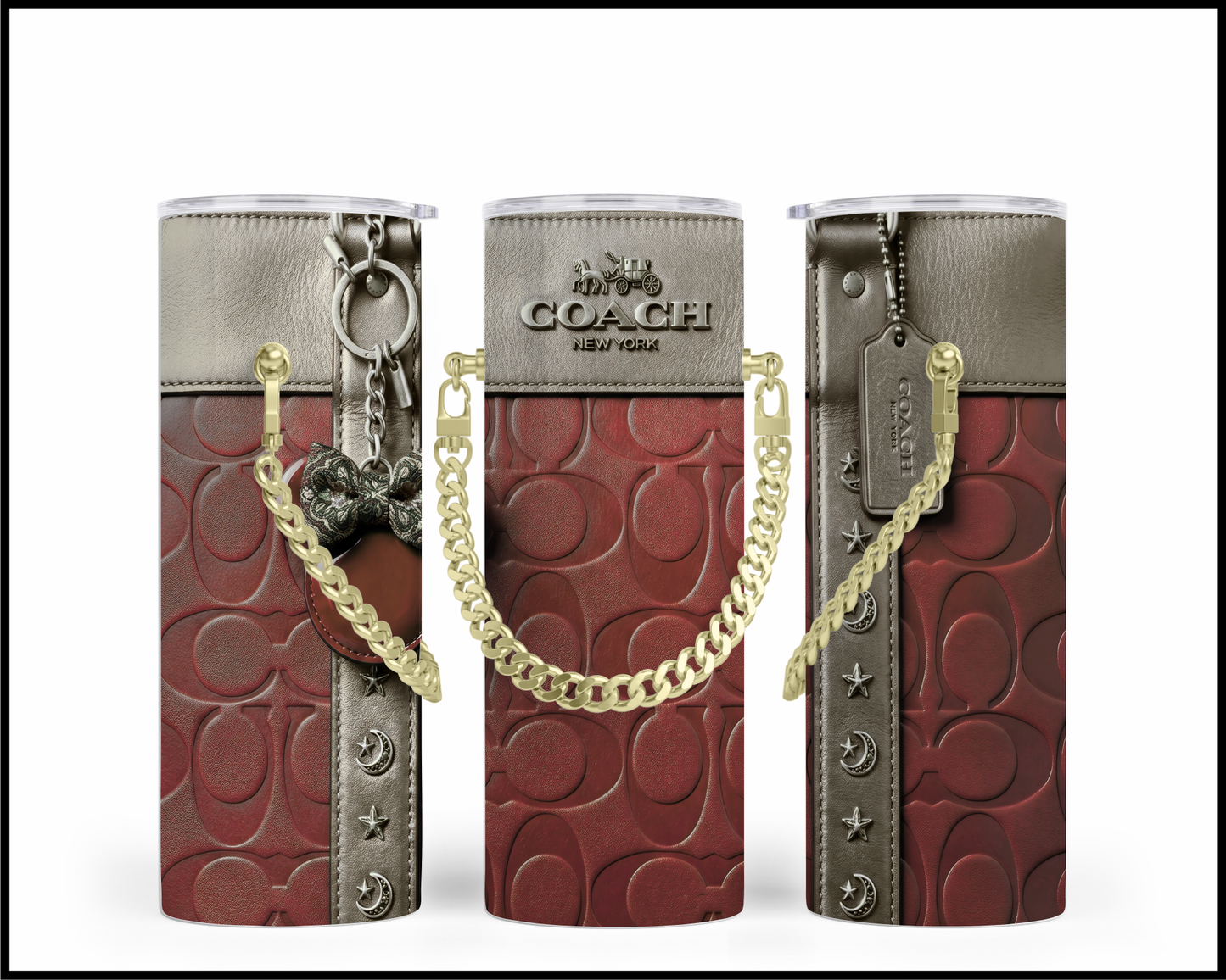 Designer Handbag Inspired Chain Tumbler (338)