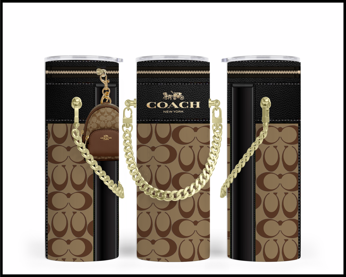 Designer Handbag Inspired Chain Tumbler (091)