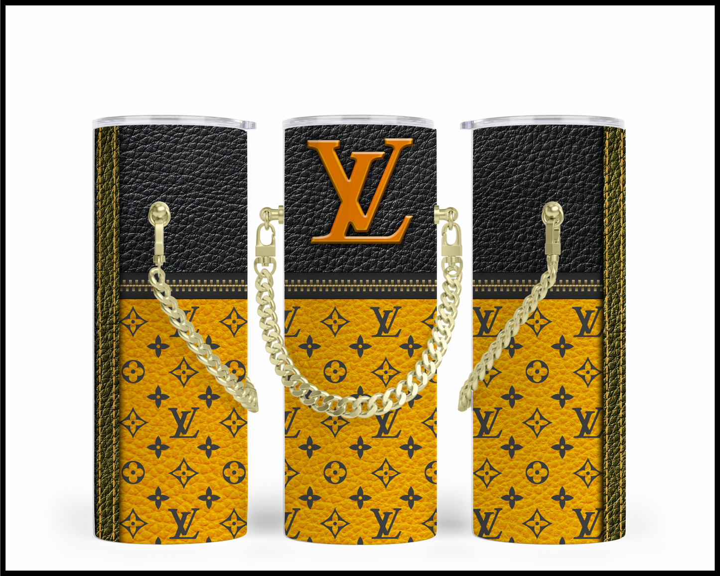 Designer Handbag Inspired Chain Tumbler (054)