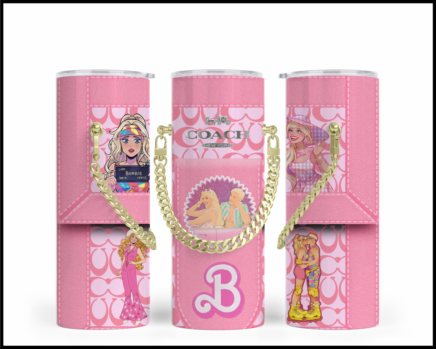 Designer Handbag Inspired Chain Tumbler (173)
