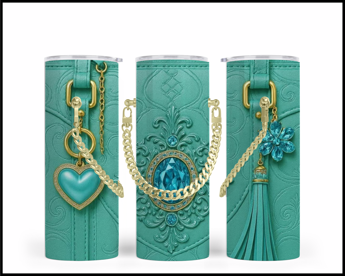 Designer Handbag Inspired Chain Tumbler (017)