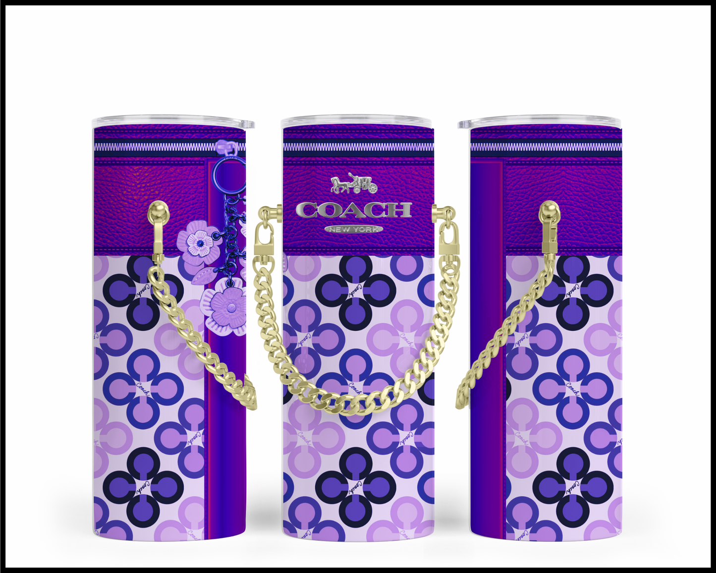 Designer Handbag Inspired Chain Tumbler (157)