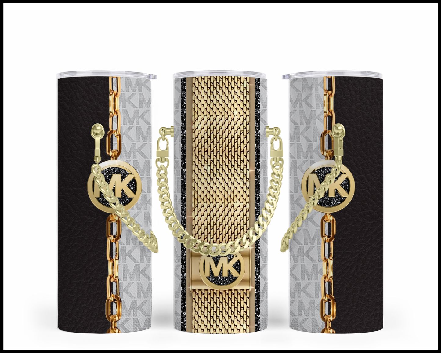Designer Handbag Inspired Chain Tumbler (007)