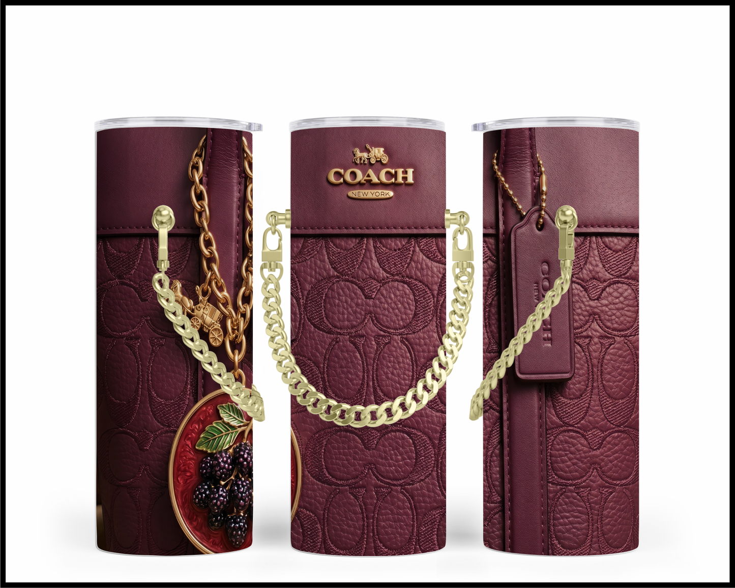Designer Handbag Inspired Chain Tumbler (324)