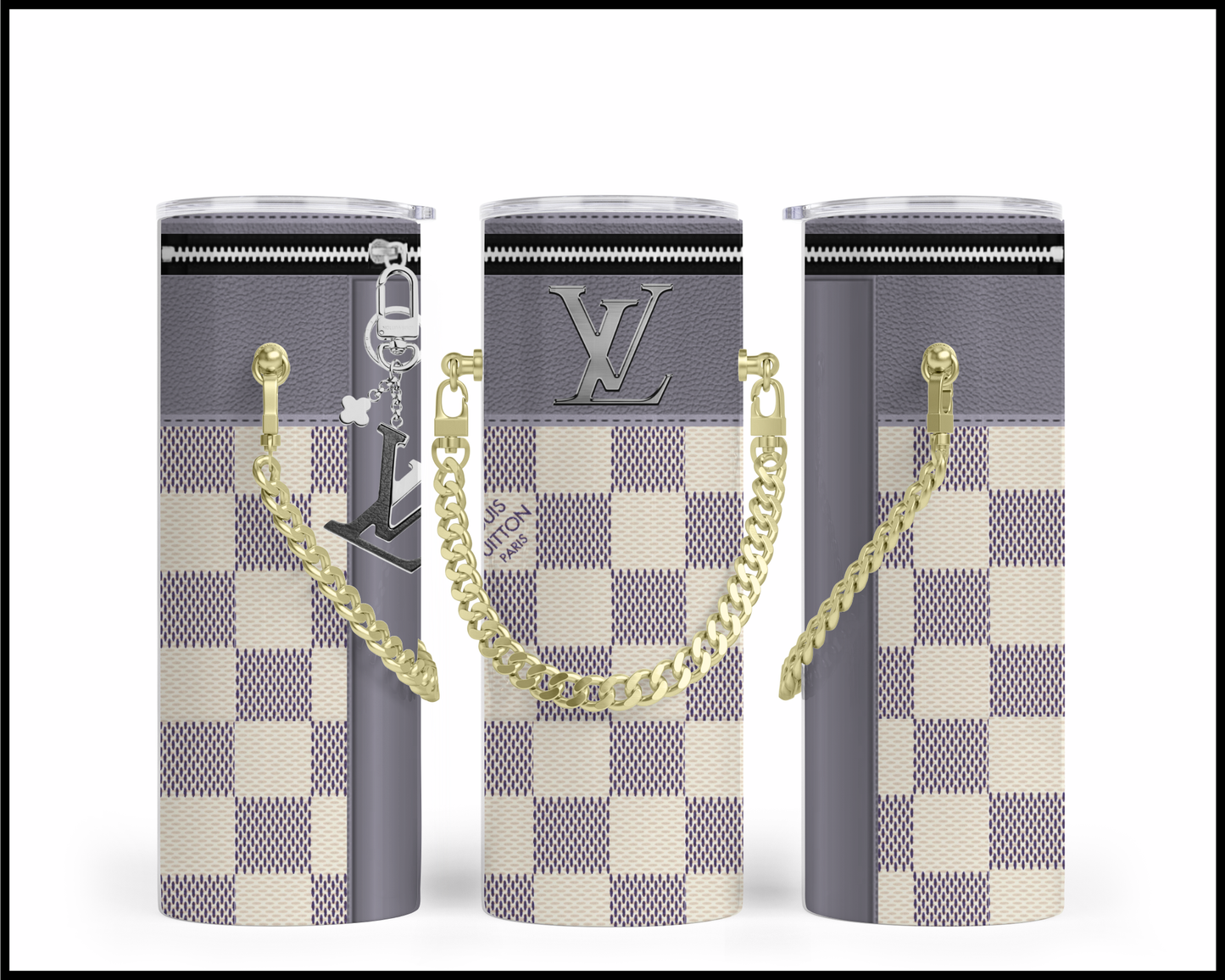 Designer Handbag Inspired Chain Tumbler (019)