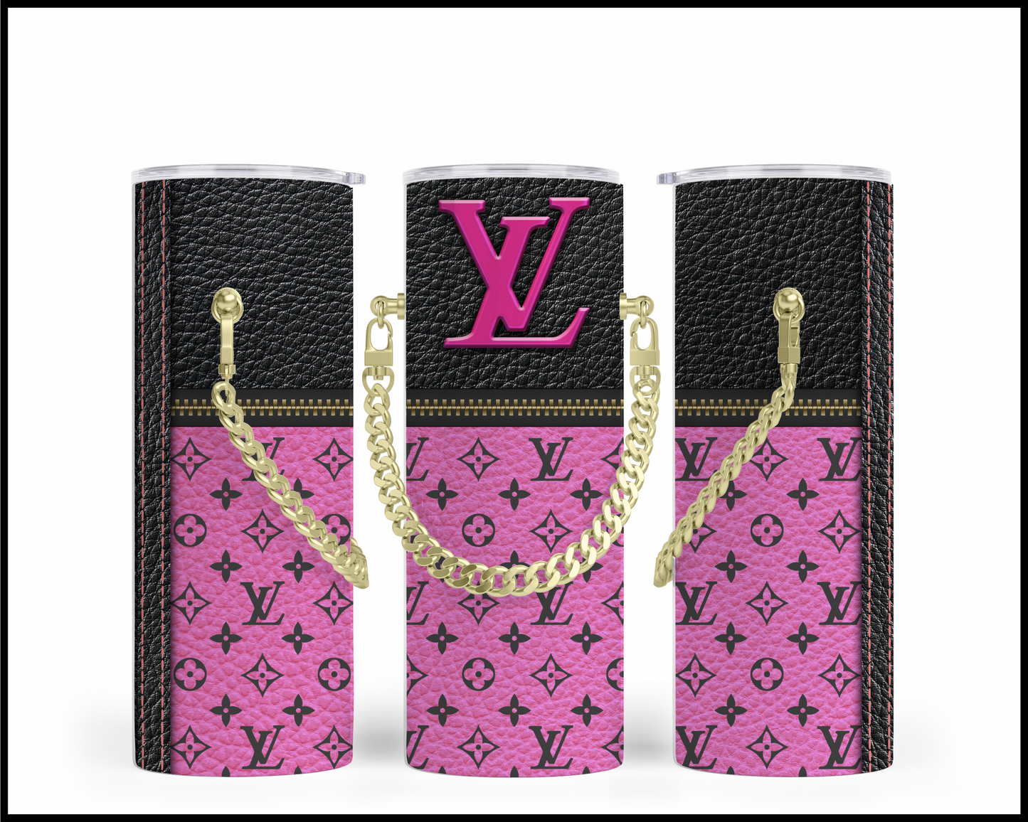 Designer Handbag Inspired Chain Tumbler (054)