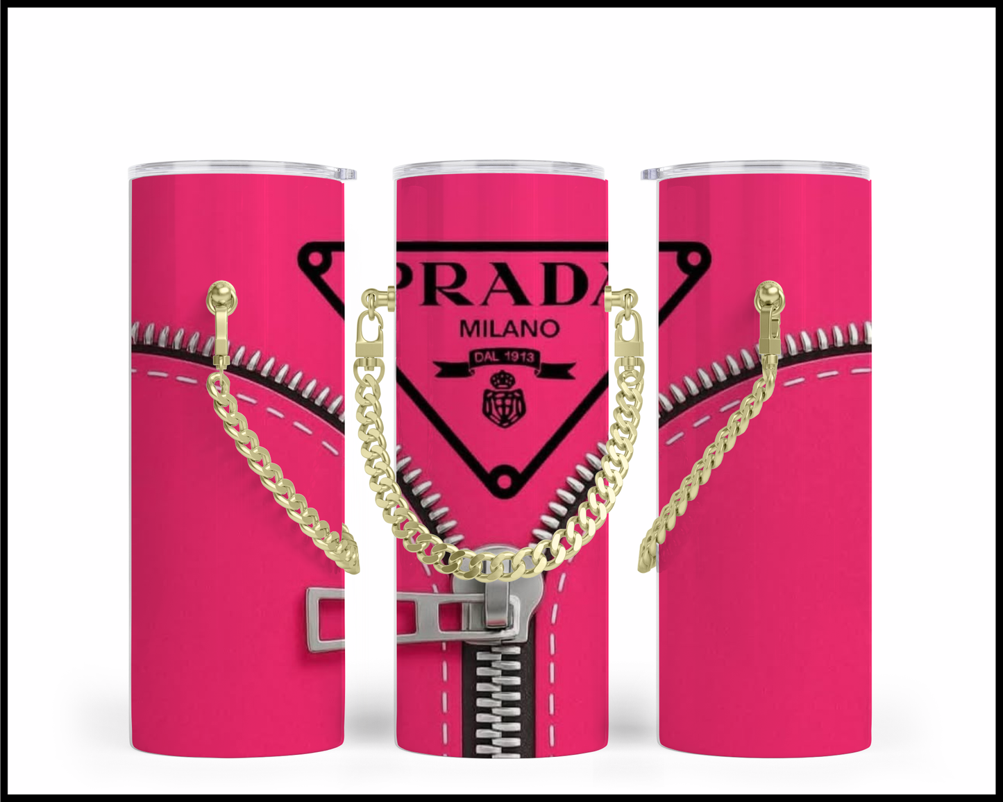Designer Handbag Inspired Chain Tumbler (018)