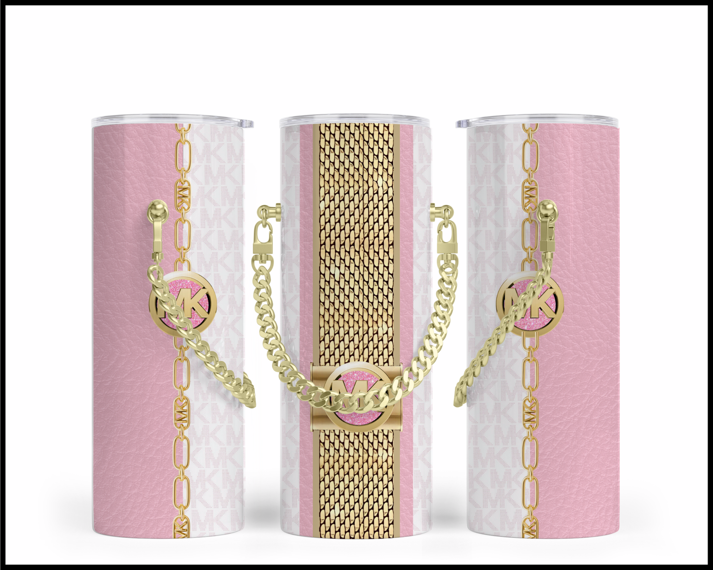 Designer Handbag Inspired Chain Tumbler (007)