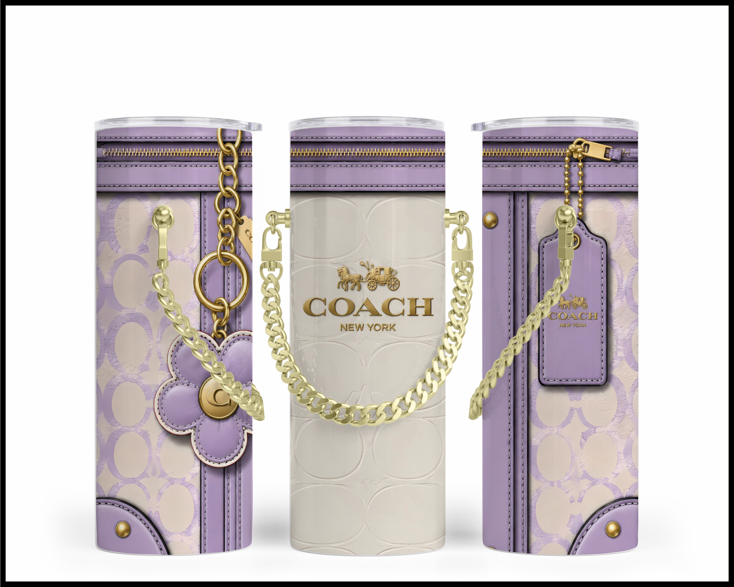Designer Handbag Inspired Chain Tumbler (322)