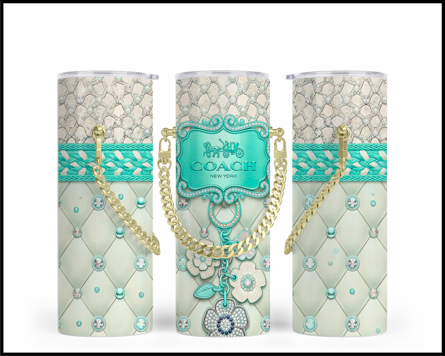 Designer Handbag Inspired Chain Tumbler (354)