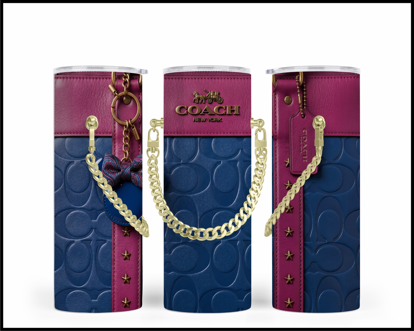 Designer Handbag Inspired Chain Tumbler (338)