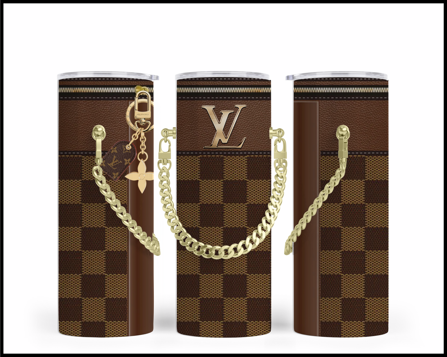 Designer Handbag Inspired Chain Tumbler (019)