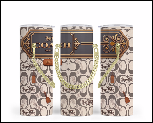Designer Handbag Inspired Chain Tumbler (341)