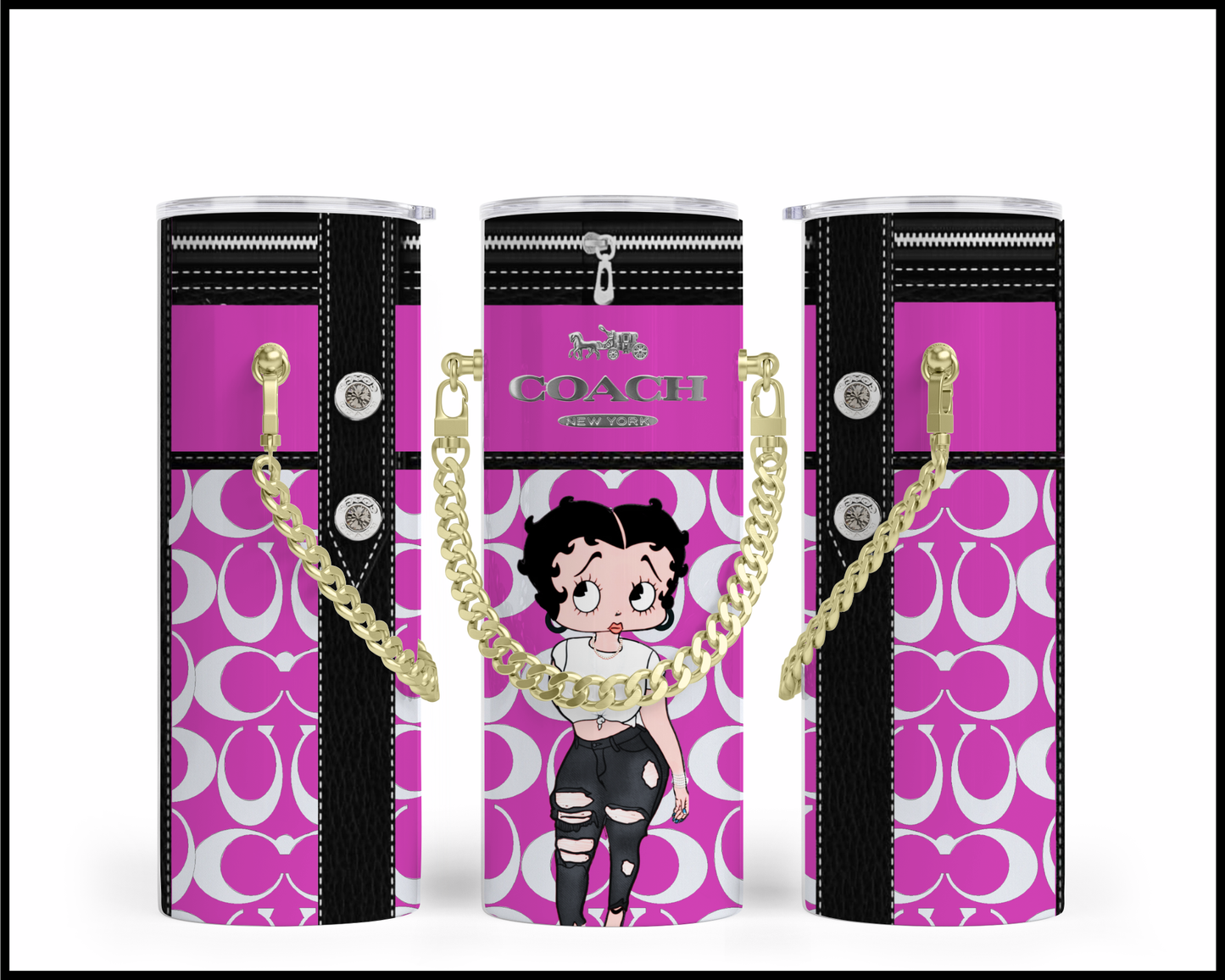 Designer Handbag Inspired Chain Tumbler (156)