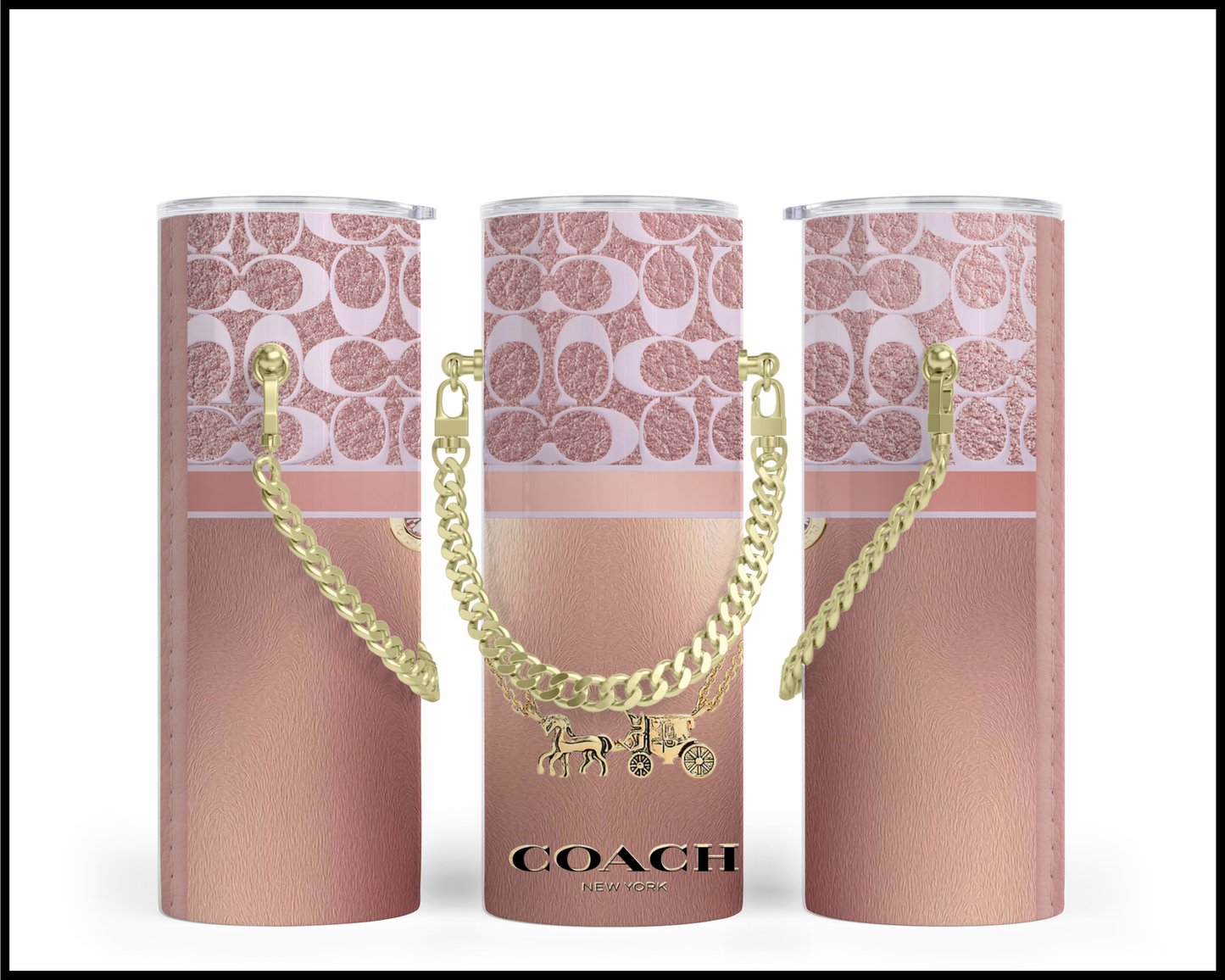 Designer Handbag Inspired Chain Tumbler (056)